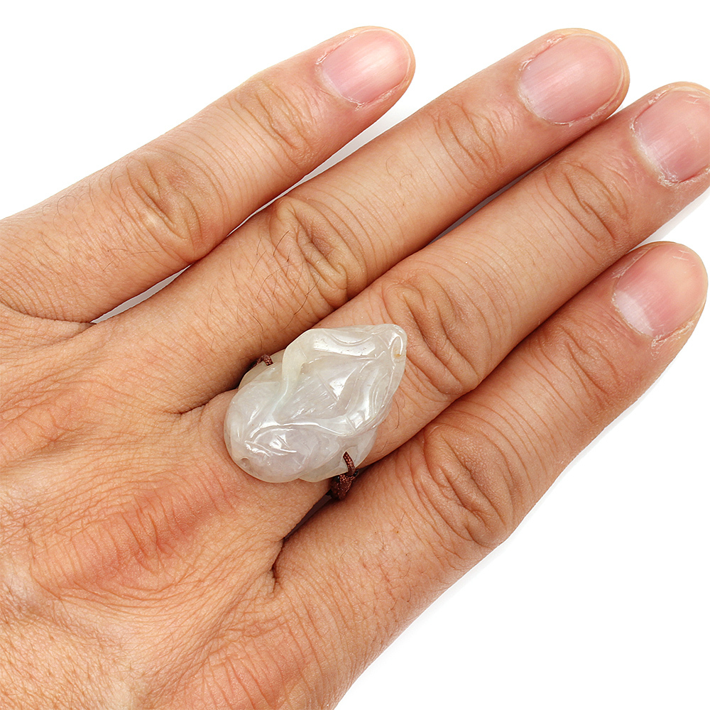 天然冰糯種紫蘿蘭翡翠貔貅戒指-#12-雅紅珠寶