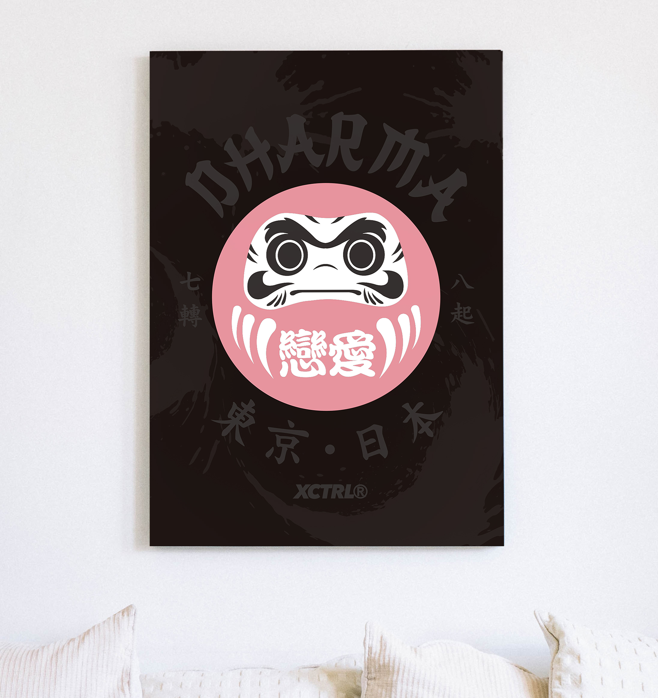 XCTRL戀愛達摩無框畫(黑白兩色)
