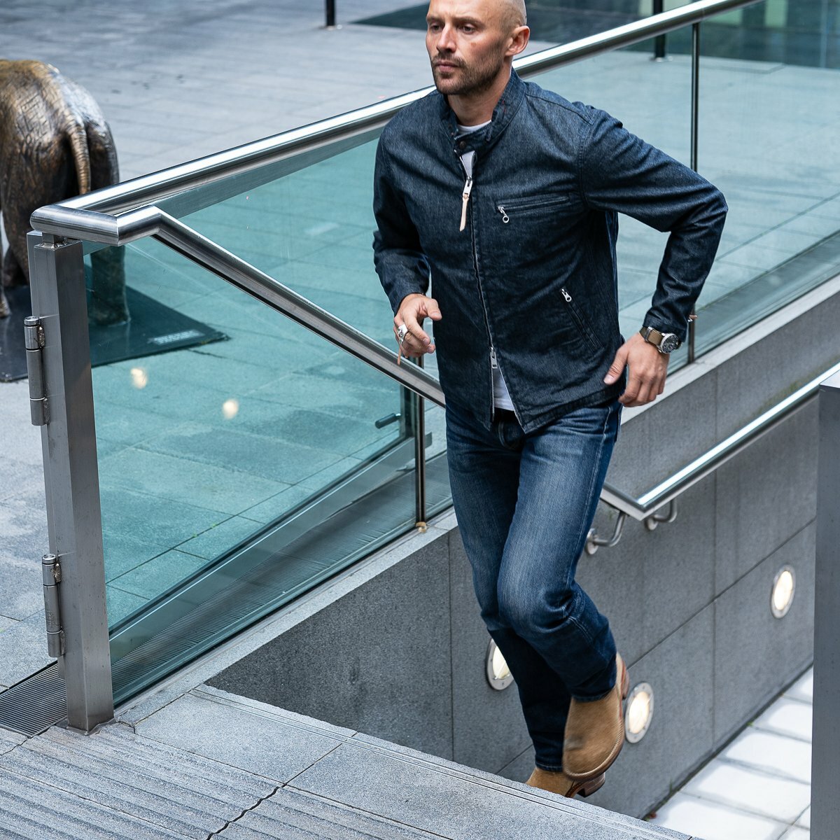 IRON HEART IHJ-108-IND 11oz Selvedge Denim Rider's Jacket - Indigo