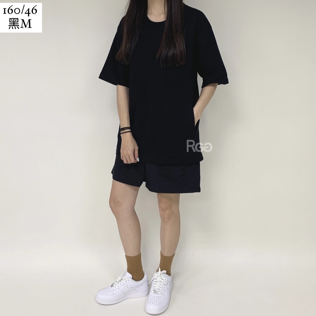 訂製款 #21108 側邊 隱形 重磅 雙口袋 短T