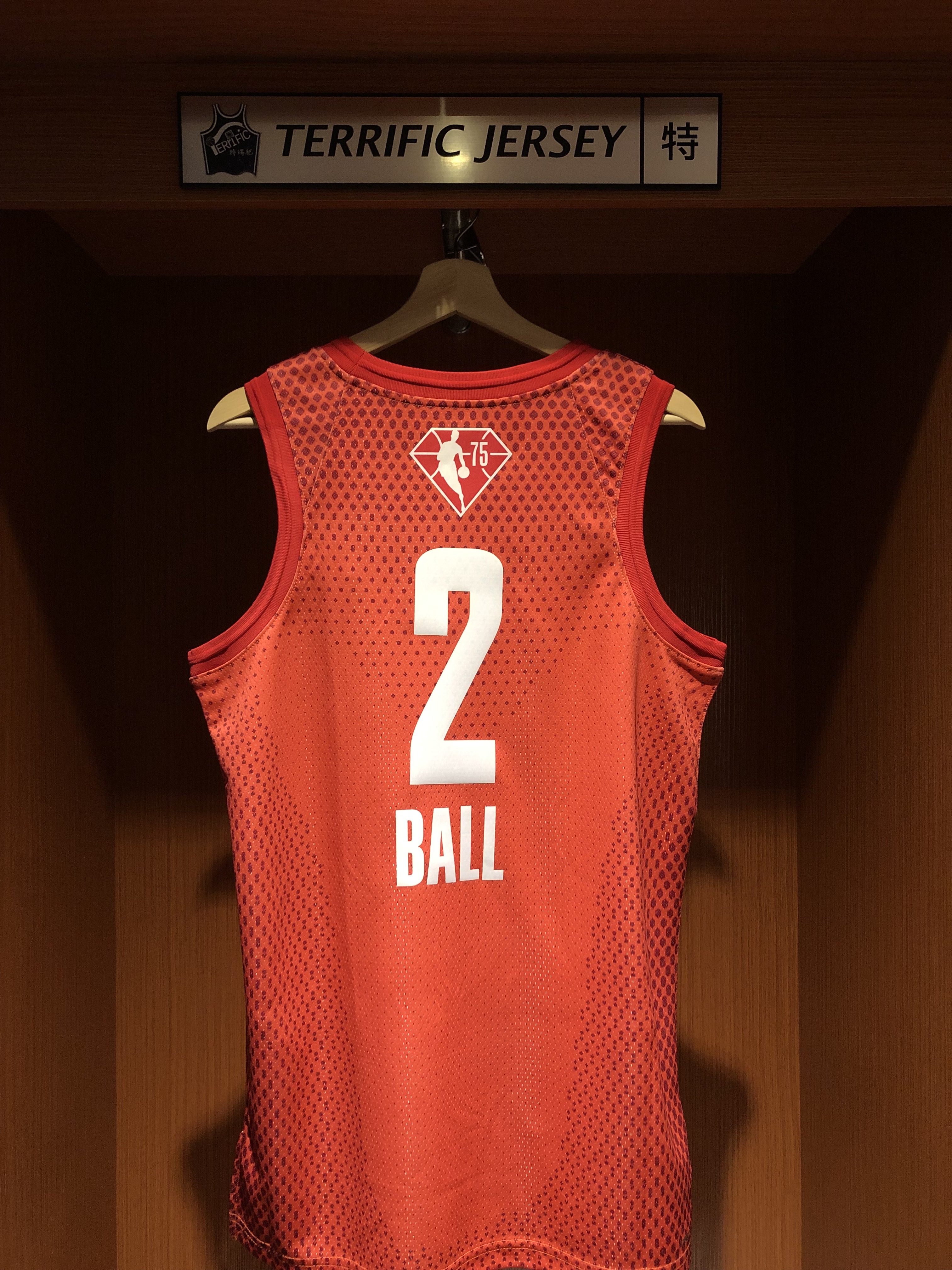 NBA球衣 Lamelo Ball 21-22 明星賽 紅 75周年 鑽石標 All Star Jordan Swingman 球迷版 熱轉印 全新