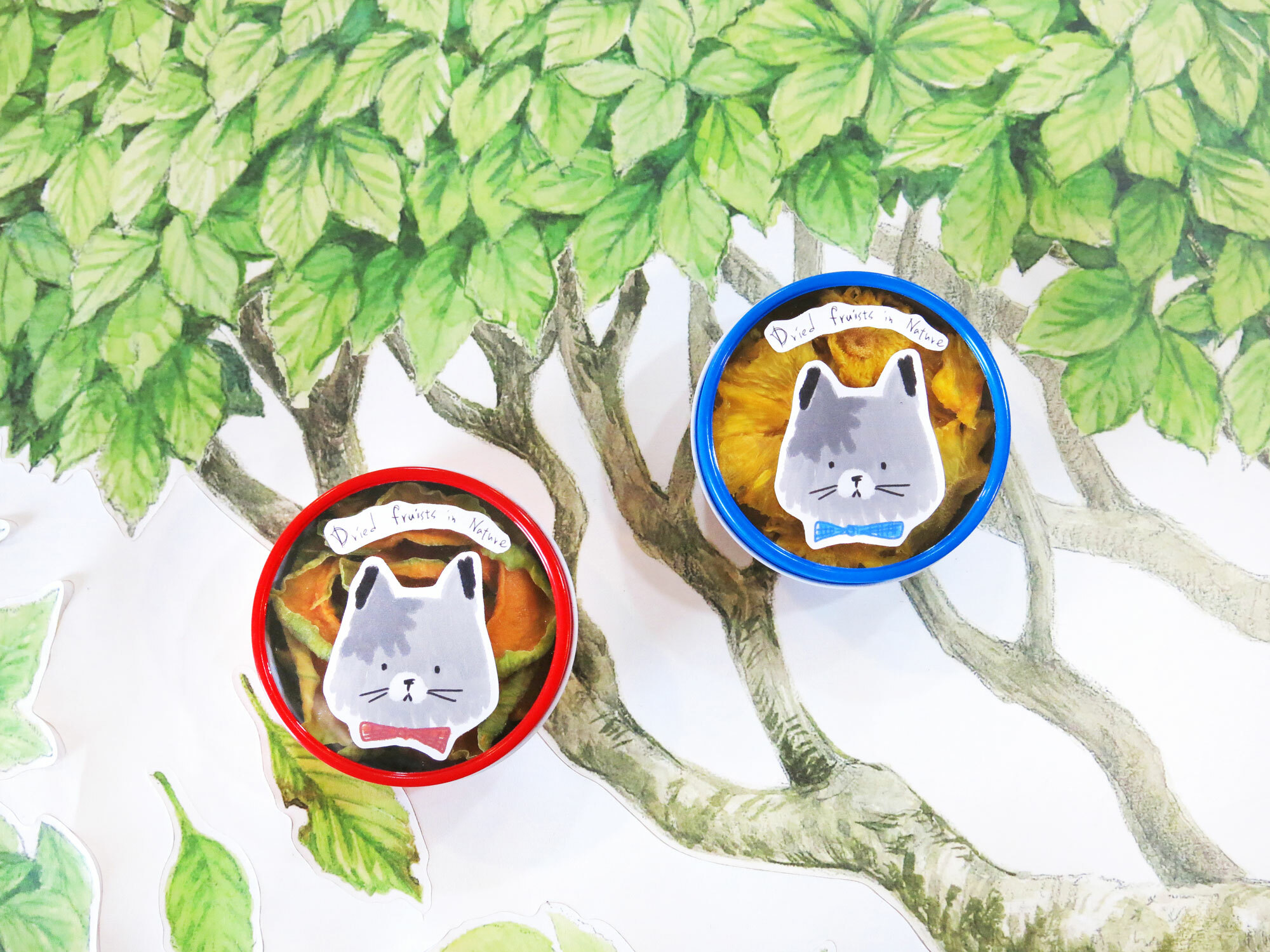 紳士貓款金屬小圓盒小巧水果乾