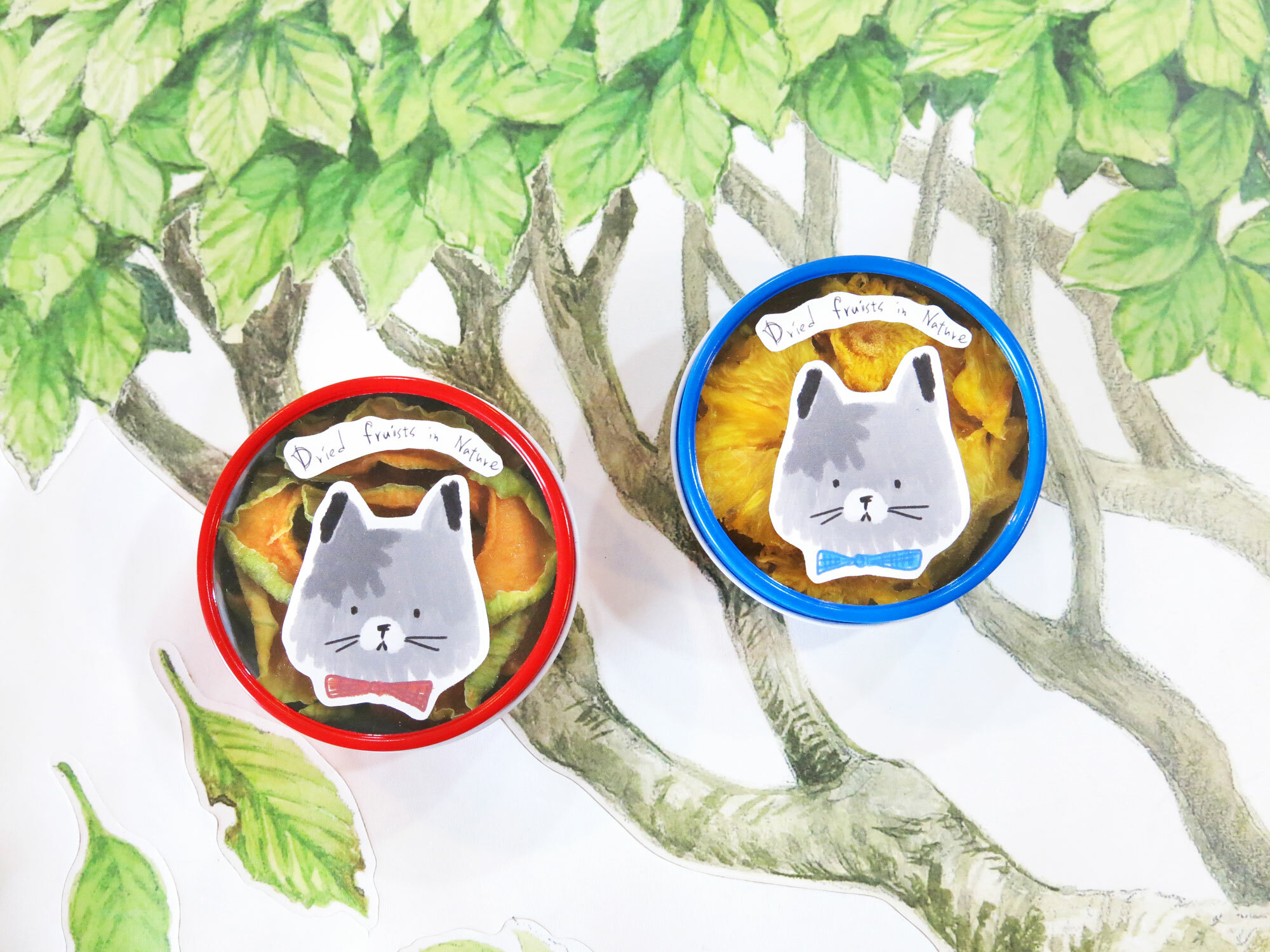 紳士貓款金屬小圓盒小巧水果乾