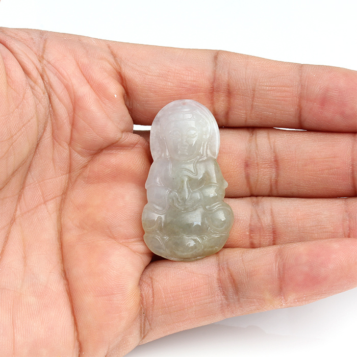 【雅紅珠寶】如意觀音天然黃翡翠玉墜項鍊-觀世音菩薩-N0309