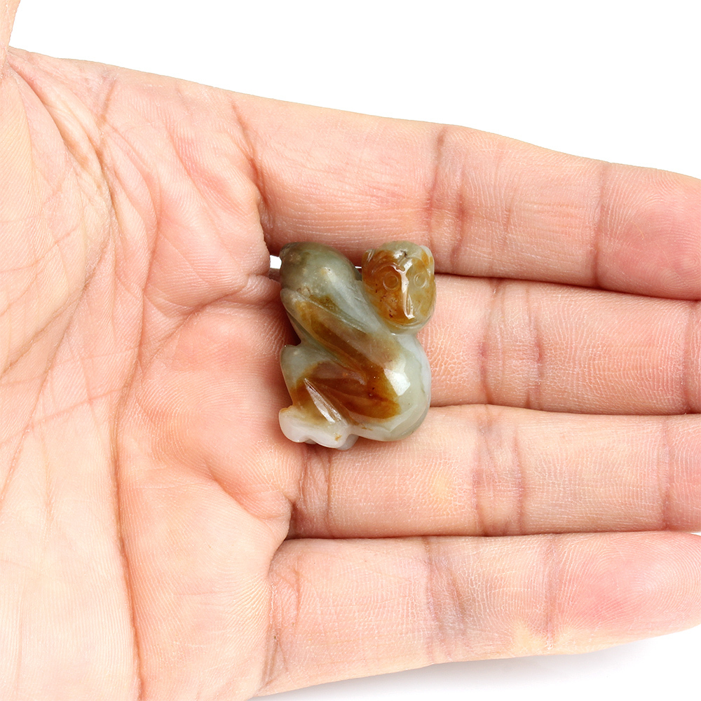 靈猴獻壽天然紅翡翠玉墜項鍊-十二生肖-猴-雅紅珠寶