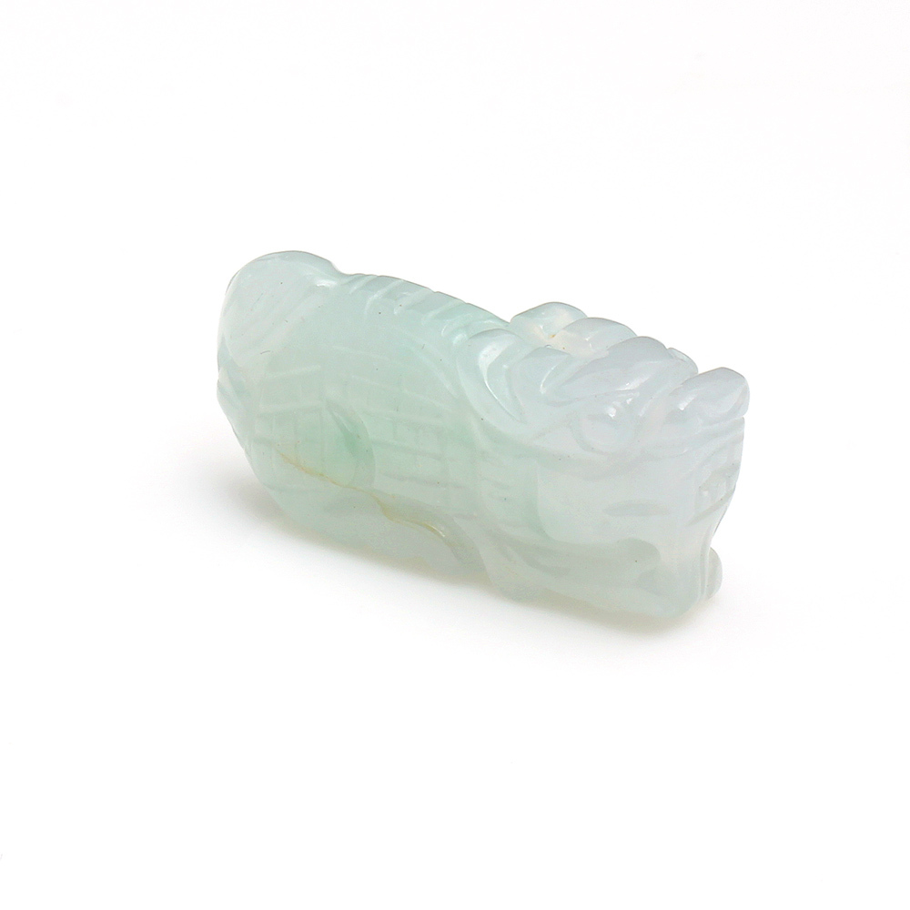 龍馬精神天然冰糯種白翡翠玉墜項鍊-十二生肖-龍-雅紅珠寶