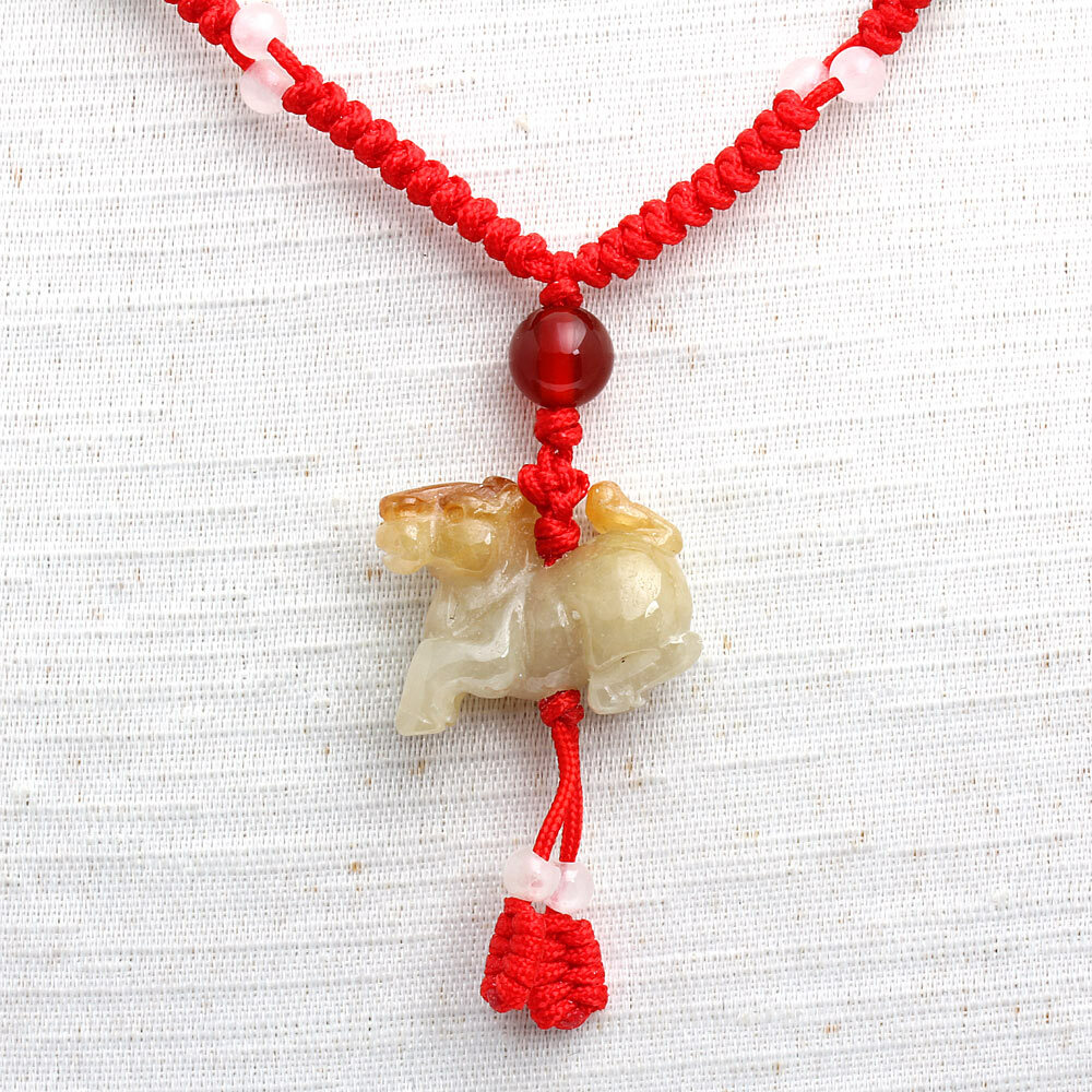 【雅紅珠寶】一馬當先天然紅翡翠玉墜項鍊-十二生肖-馬-A0106