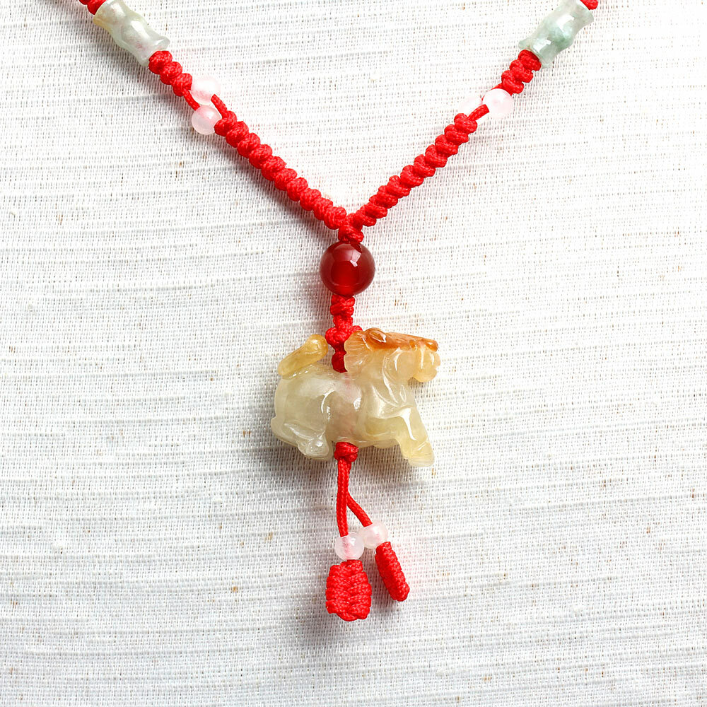 一馬當先天然紅翡翠玉墜項鍊-十二生肖-馬-雅紅珠寶