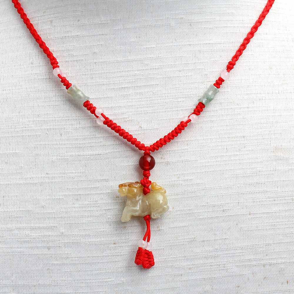 一馬當先天然紅翡翠玉墜項鍊-十二生肖-馬-雅紅珠寶