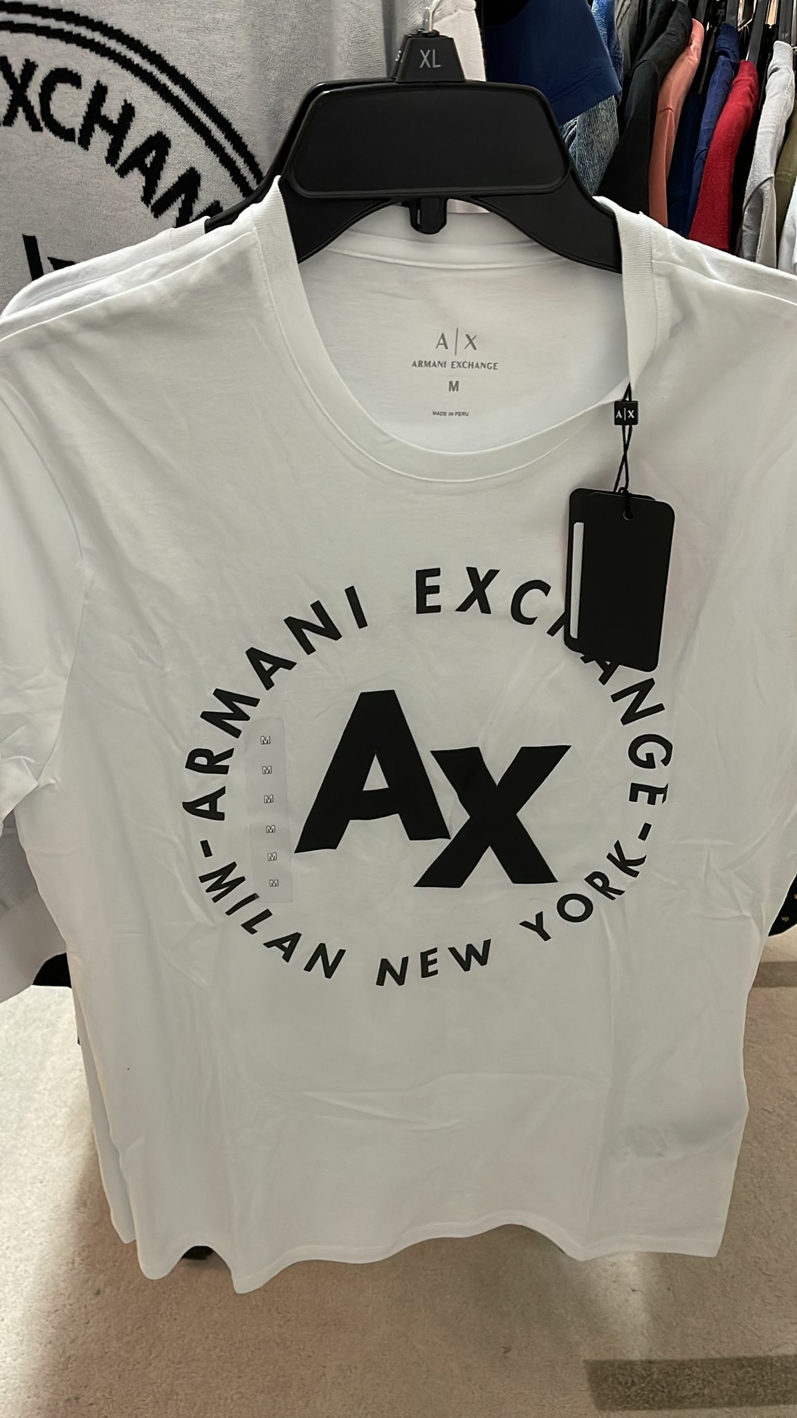 [S] ARMANI EXCHANGE WHITE LOGO M T-SHIRT, 7VZTDBZJ2MZ-1100 (SAX11)