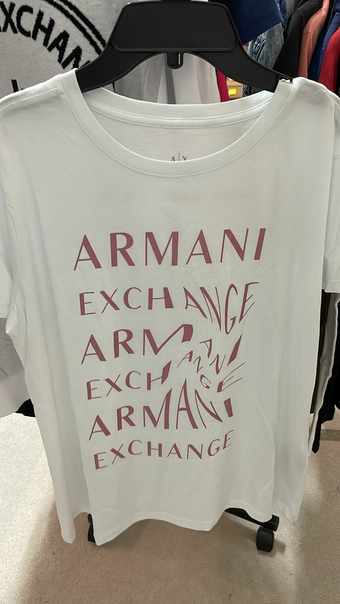 [S] ARMANI EXCHANGE WHITE PRINTED L T-SHIRT , 6KYTAJYJ16Z-1000, FINAL SALE (SAX12)