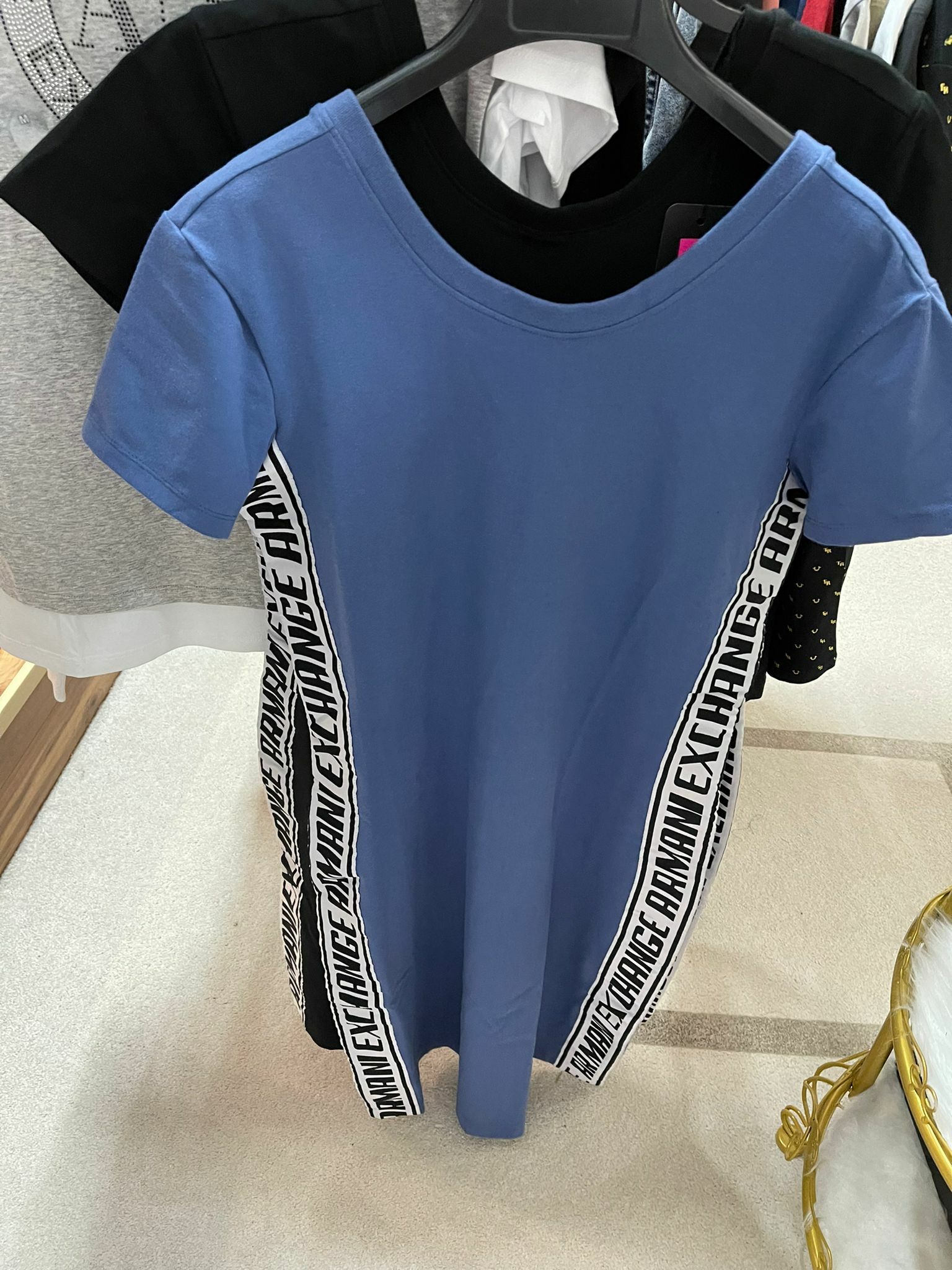 [S] ARMANI EXCHANGE BLUE PRINTED L DRESS , 7VYABNYJ1ZZ-1525 (SAX19)