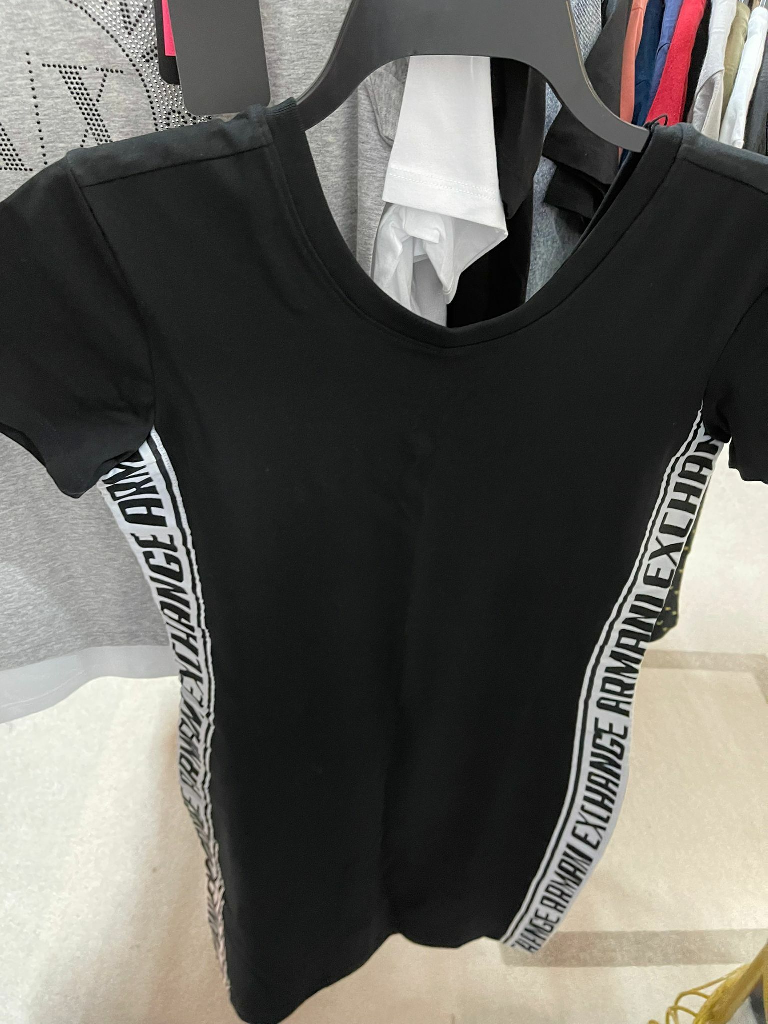 [S] ARMANI EXCHANGE BLACK PRINTED M DRESS, 7VYABNYJ1ZZ-1200 (SAX20)