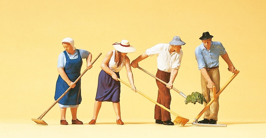 Preiser 65341 O規 Hay harvest 農民