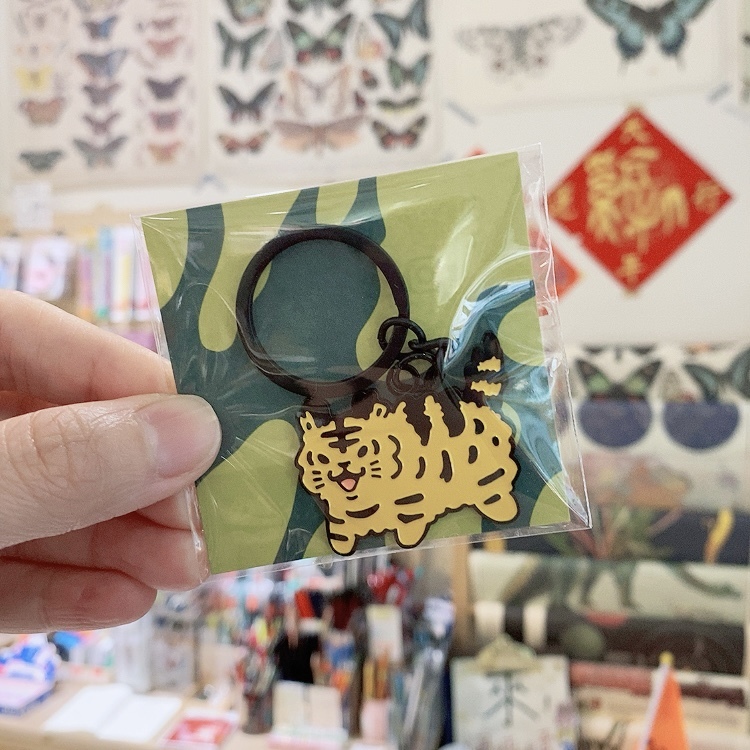 White Jimi - Tiger Cat Key Ring