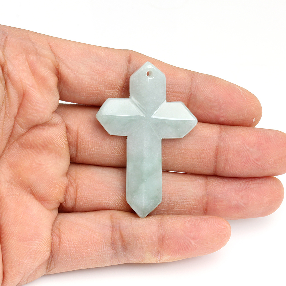 【雅紅珠寶】哈利路亞天然綠翡翠玉墜項鍊-十字架-N0313