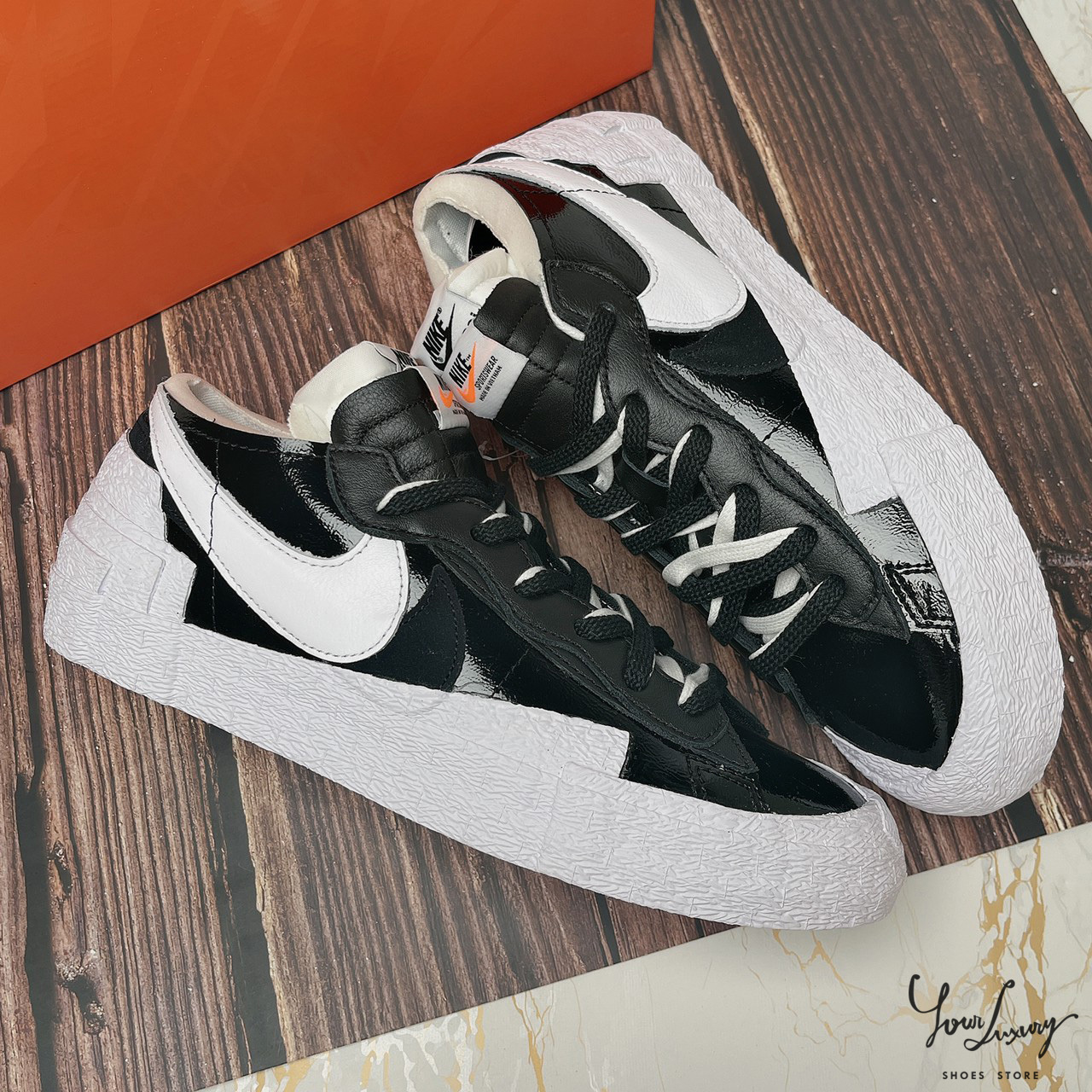 【Luxury】日本代購 Nike Blazer Low x Sacai 聯名 黑白 奶油白 板鞋 雙層結構 結構鞋