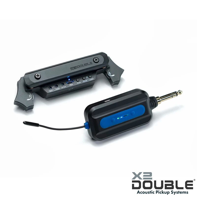 Double X2 無線 免開孔 木吉他拾音器