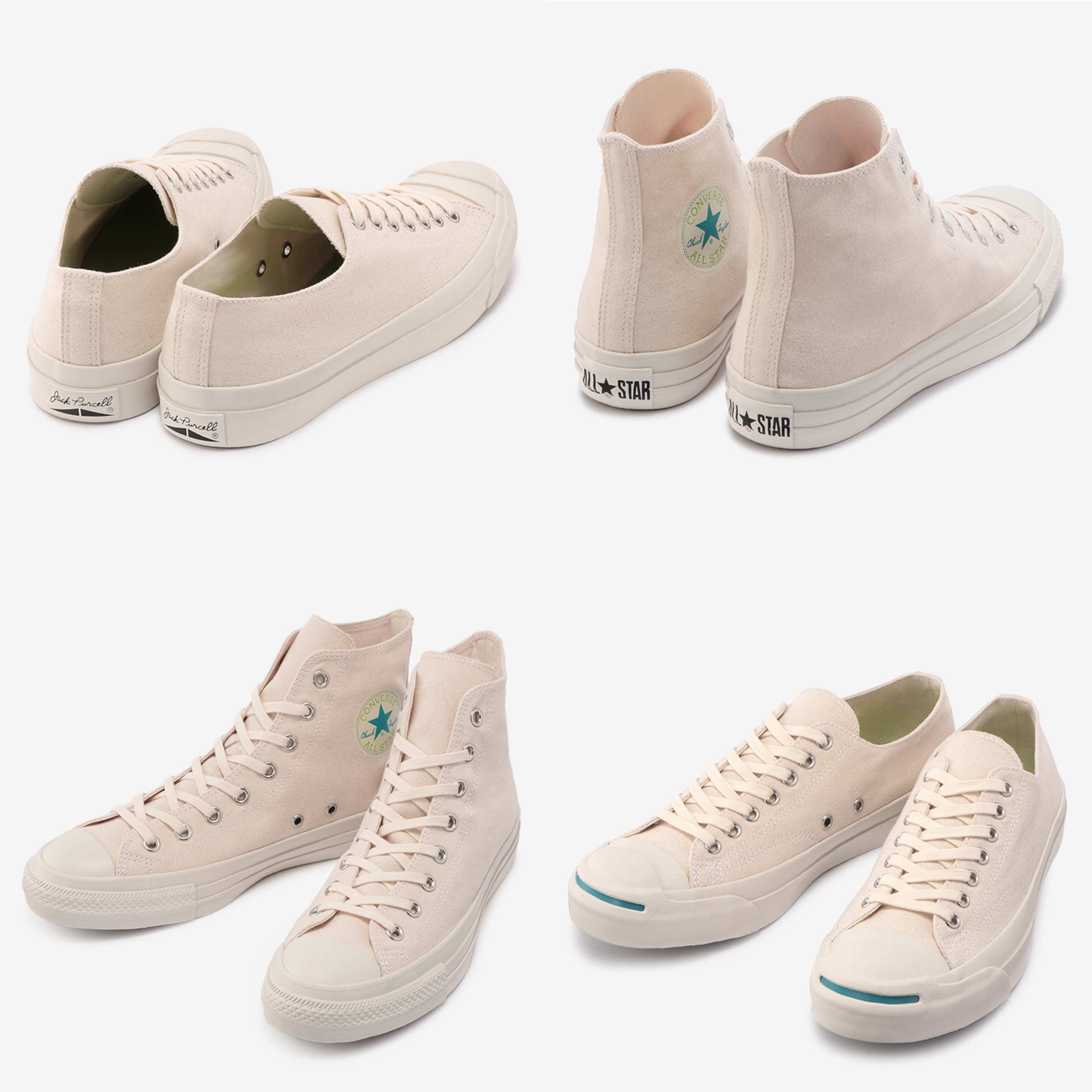 Converse JACK PURCELL/ ALL STAR HI MUSENSHOKU-CANVAS EC