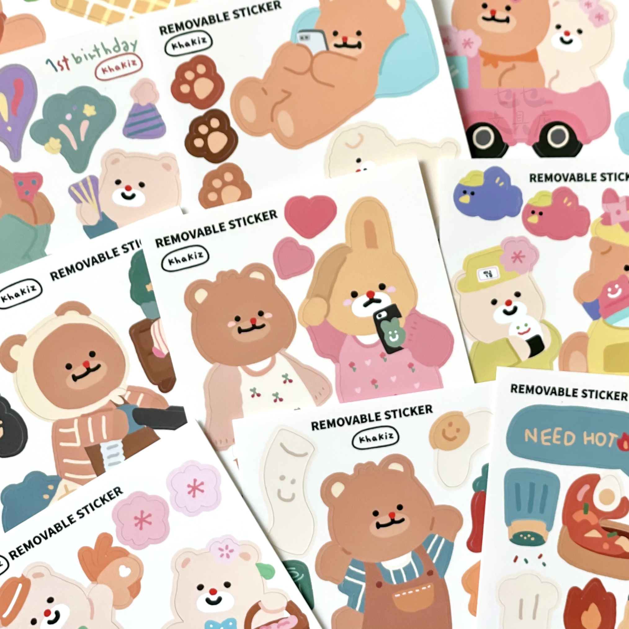 Khakiz Removable Sticker Series (Korean Stationery Brand)