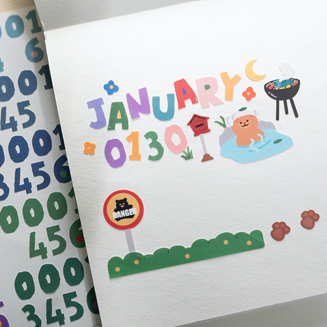 Khakiz Sticker－Number Series (Korean Stationery Brand)