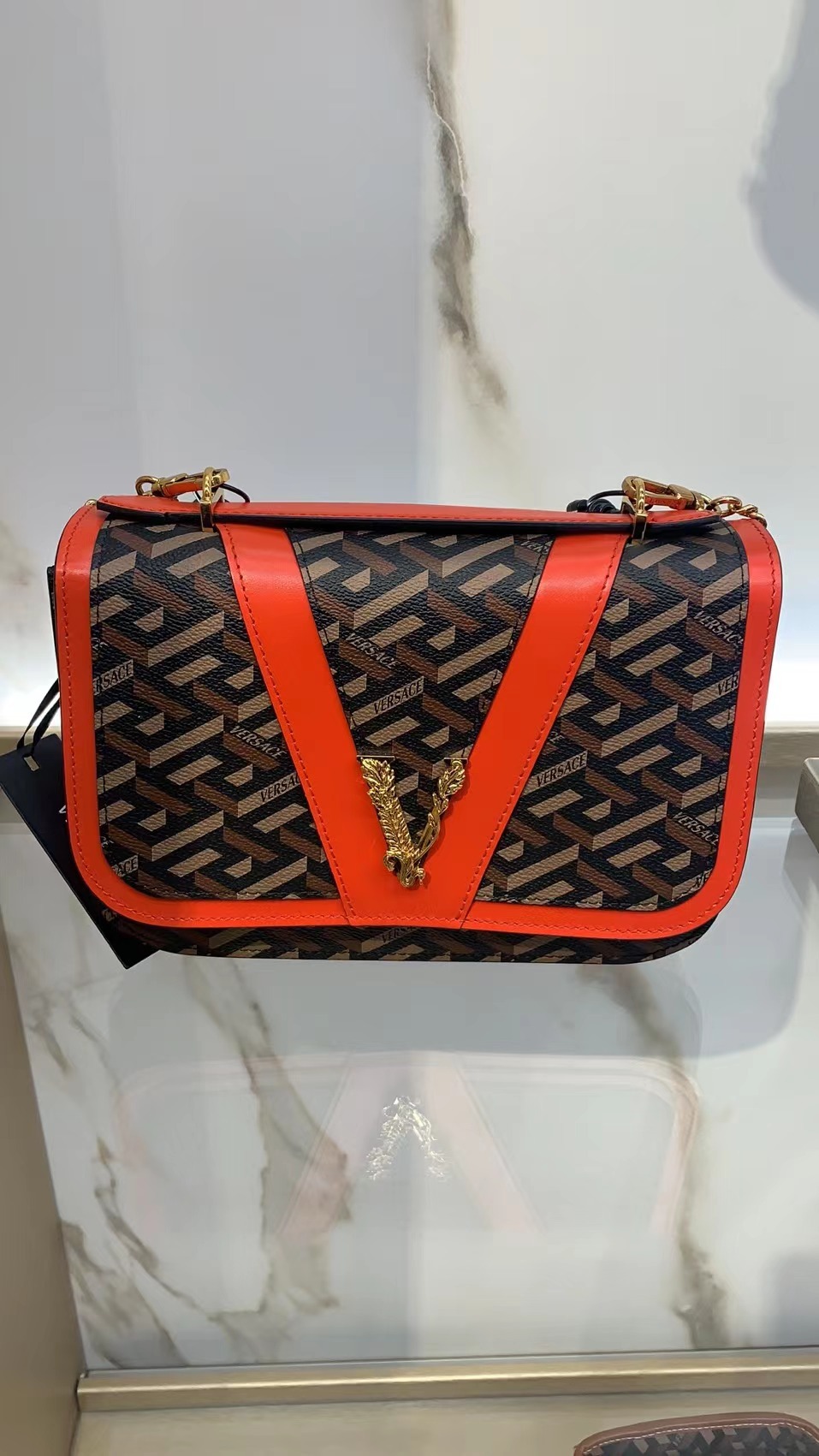 VERSACE MEDIUM SLING BAG WITH V DESIGN