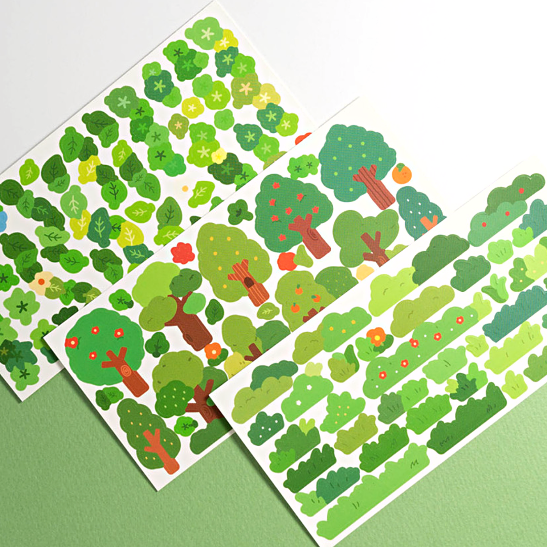 Khakiz Sticker－Green Plants Series (Korean Stationery Brand)