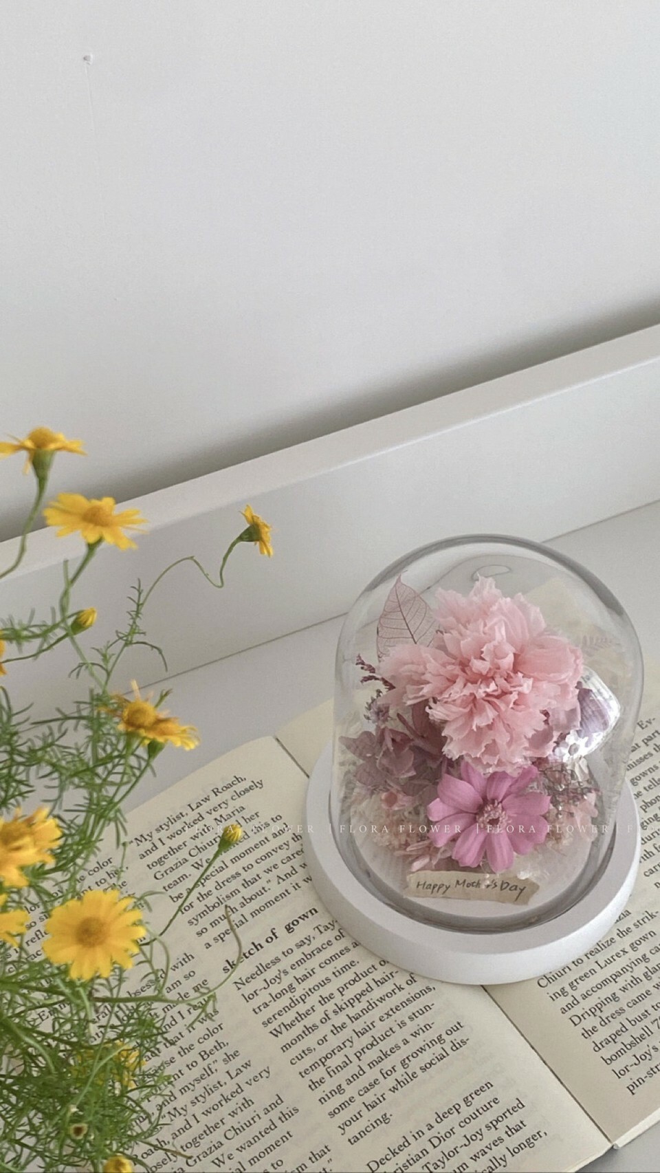 迷你款永生花夜燈-康乃馨 甜蜜粉