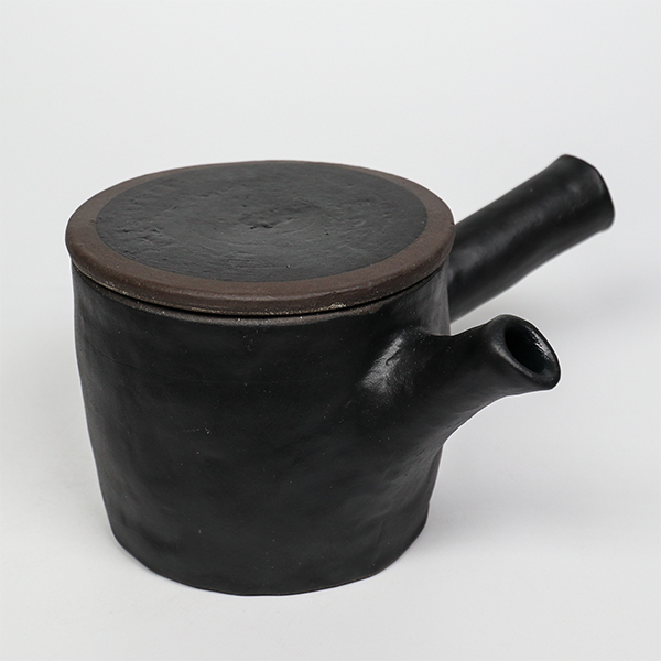 【美濃燒】黑錆 橫手急須0.31L