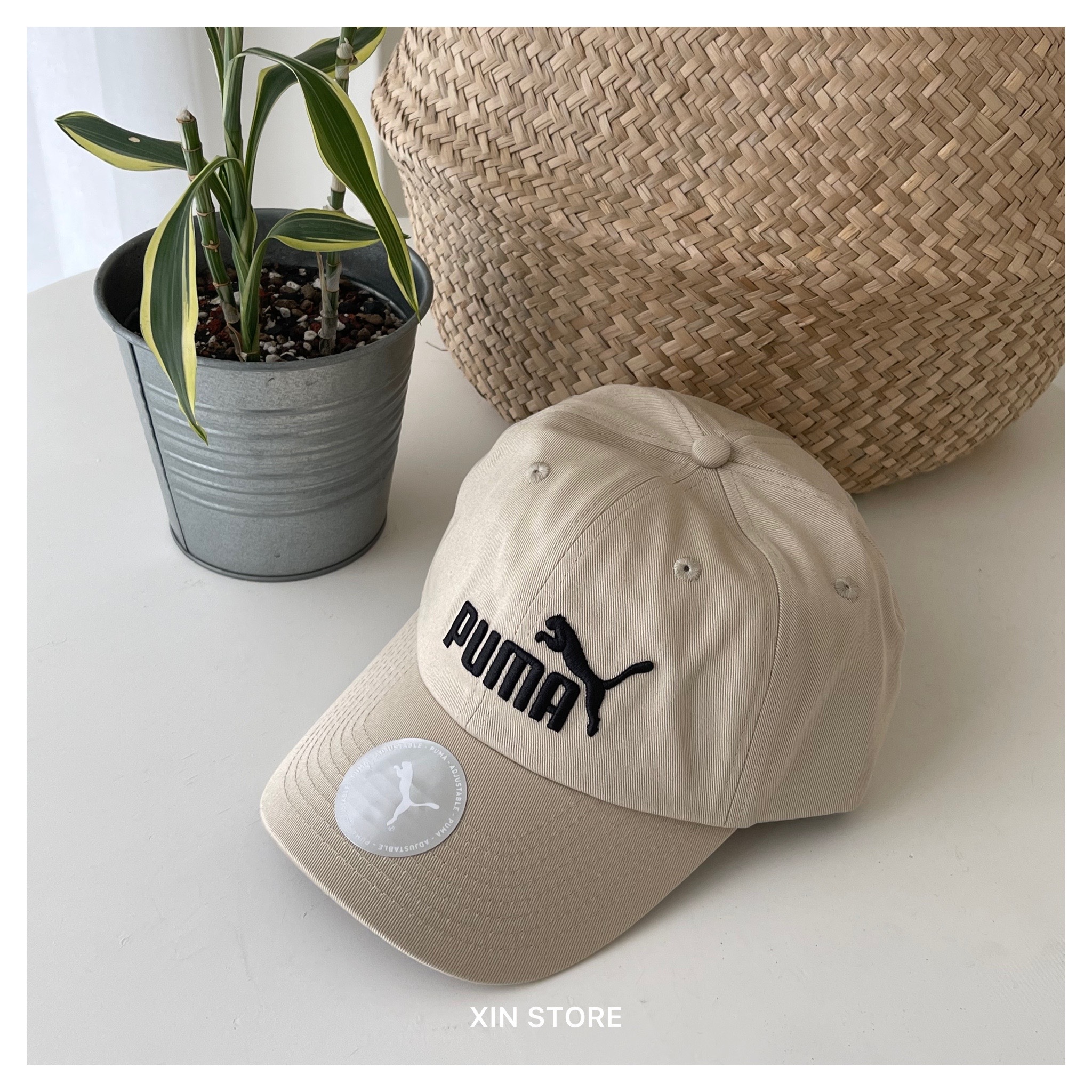 Puma Logo Cap 大Logo 電繡魔鬼氈老帽棒球帽卡其