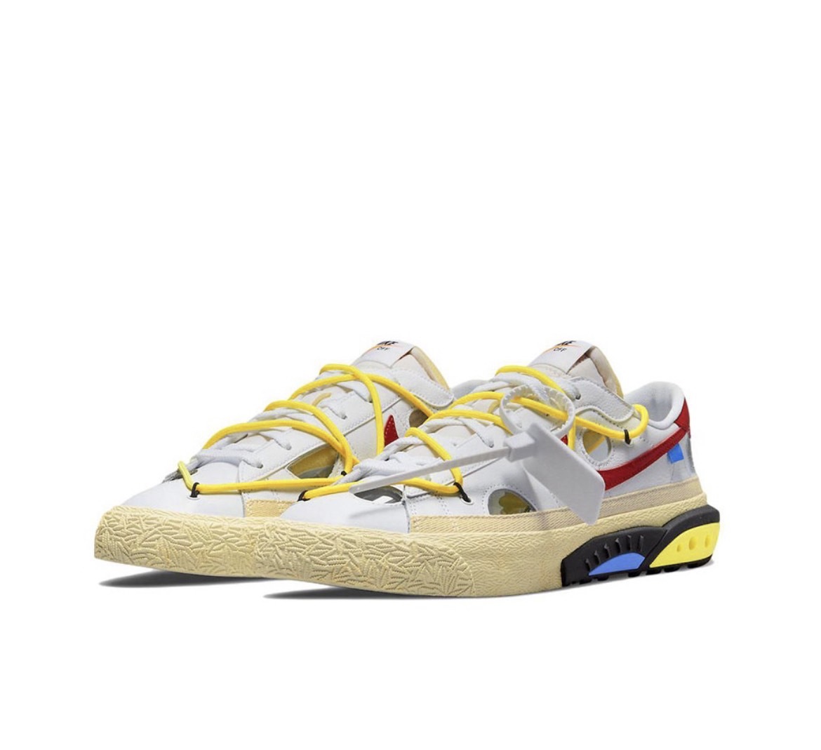 Off-White × NIKE BLAZER LOW 77 聯名限定白紅黑綠解構鞋