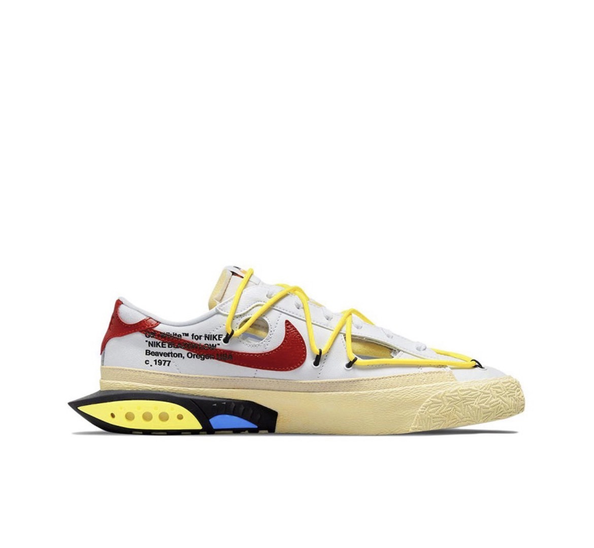 Off-White × NIKE BLAZER LOW 77 聯名限定白紅黑綠解構鞋