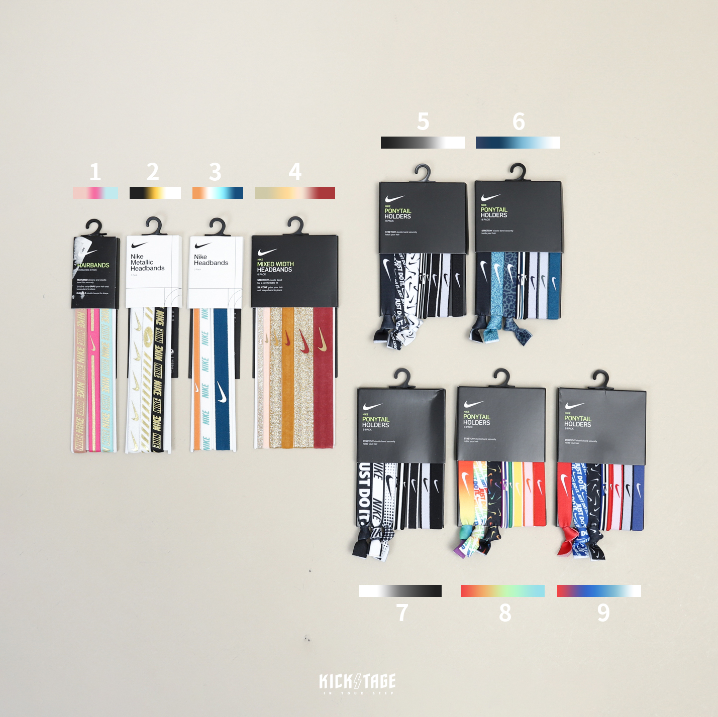 [特價商品無退換] NIKE METALLIC HEADBAND 3入 6入 9入 多色 運動 健身 慢跑 髮帶 髮圈 綁繩