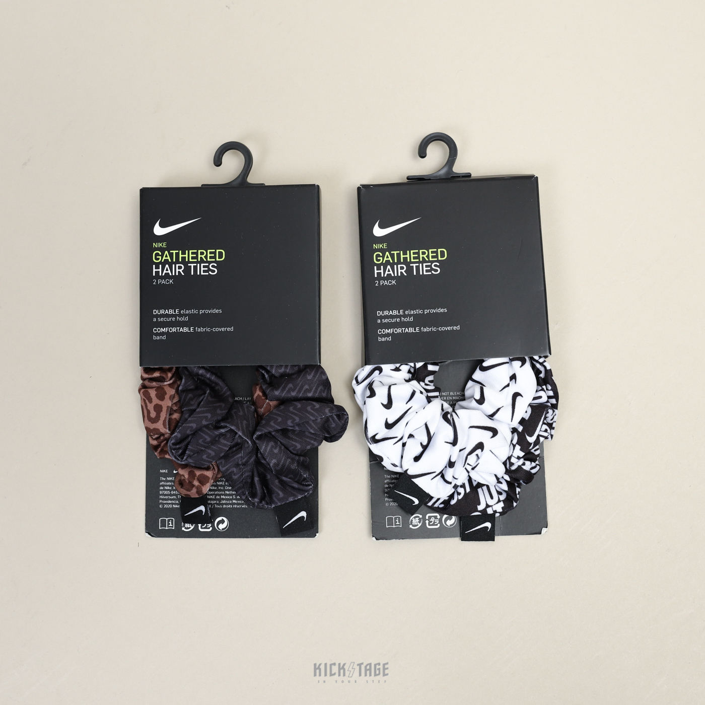 [特價商品無退換] NIKE GATHERED 2.0 黑白 豹紋 滿版LOGO 兩入 大腸髮圈 印花髮圈【N1002455127OS】