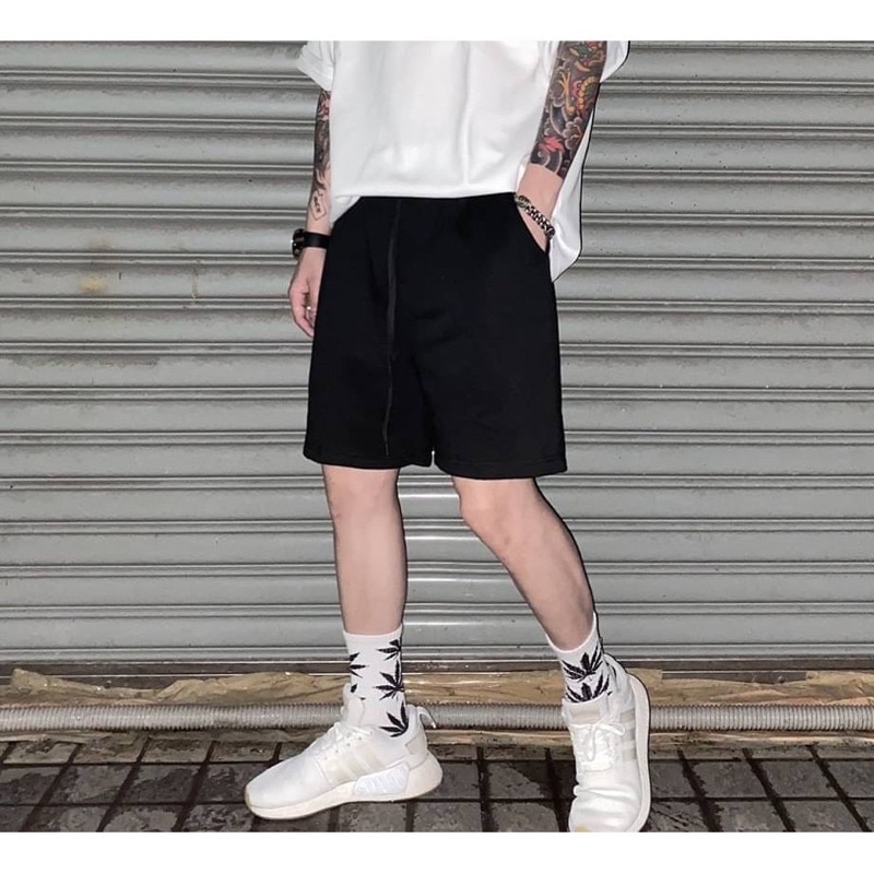 Record 抽繩基本款 素面短棉褲 15047