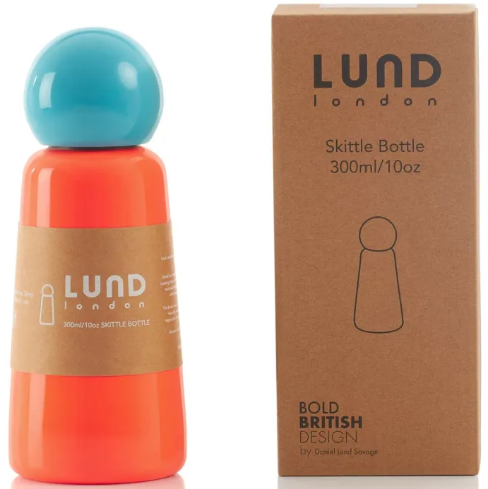 LUND LondonSkittle Bottle Mini 300ml Coral and Sky Blue