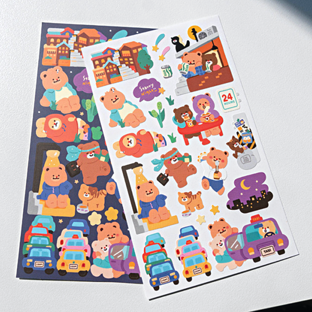 Khakiz Sticker－City Night (Korean Stationery Brand)