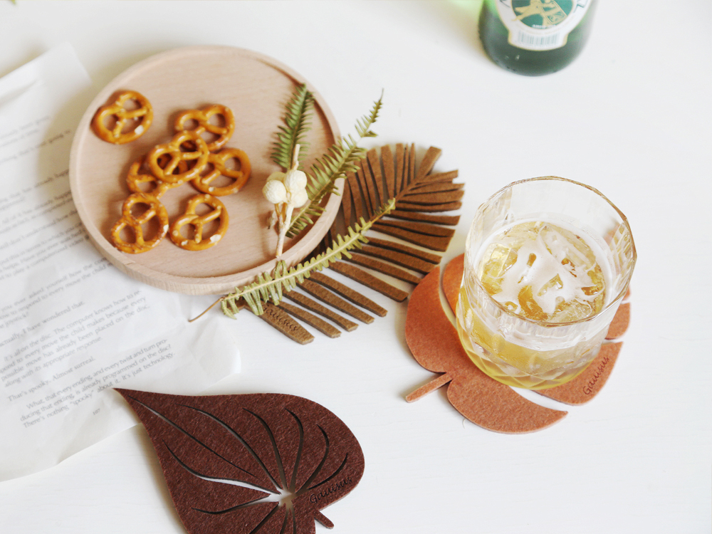 樂洋・葉子杯墊/擺飾-大地色系/朋友們的小聚