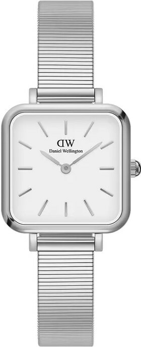 萬年鐘錶 - DW - Daniel Wellington   QUADRO STUDIO系列  錶徑 : 22x22mm 白面方形鋼琴錶帶女錶 DW00100521