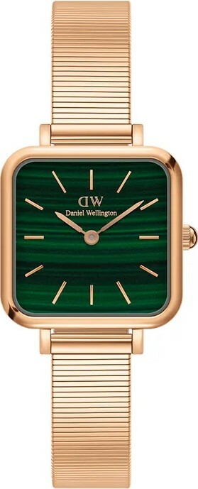 萬年鐘錶 - DW - Daniel Wellington   QUADRO STUDIO系列  錶徑 : 22x22mm 方形伯朗大道綠面鋼琴錶帶女錶  DW00100520