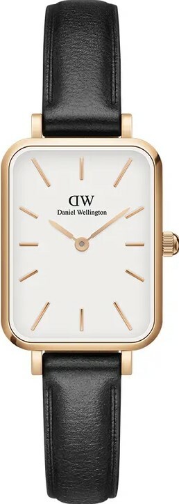 萬年鐘錶 - DW - Daniel Wellington  QUADRO PRESSED SHEFFIELD系列  錶徑 : 20x26mm 方形玫瑰金框經典皮革女錶  DW00100434