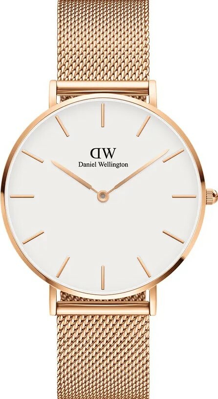 萬年鐘錶 - DW - Daniel Wellington  PETITE MELROSE系列 錶徑 : 36mm  白面玫瑰金框經典款米蘭錶帶腕錶  DW00100305
