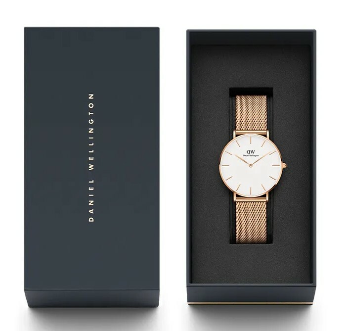 萬年鐘錶 - DW - Daniel Wellington  PETITE MELROSE系列 錶徑 : 36mm  白面玫瑰金框經典款米蘭錶帶腕錶  DW00100305