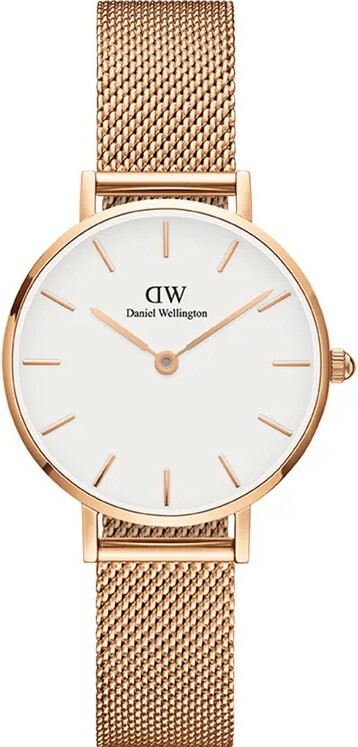 DW Daniel Wellington 白面玫瑰金框經典款米蘭錶帶女錶 - 萬年鐘錶