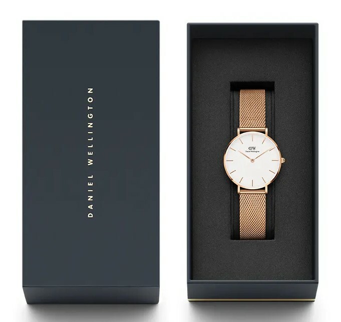 萬年鐘錶 - DW - Daniel Wellington  PETITE MELROSE系列 錶徑 : 32mm  白面玫瑰金框米蘭錶帶女錶 DW00100163