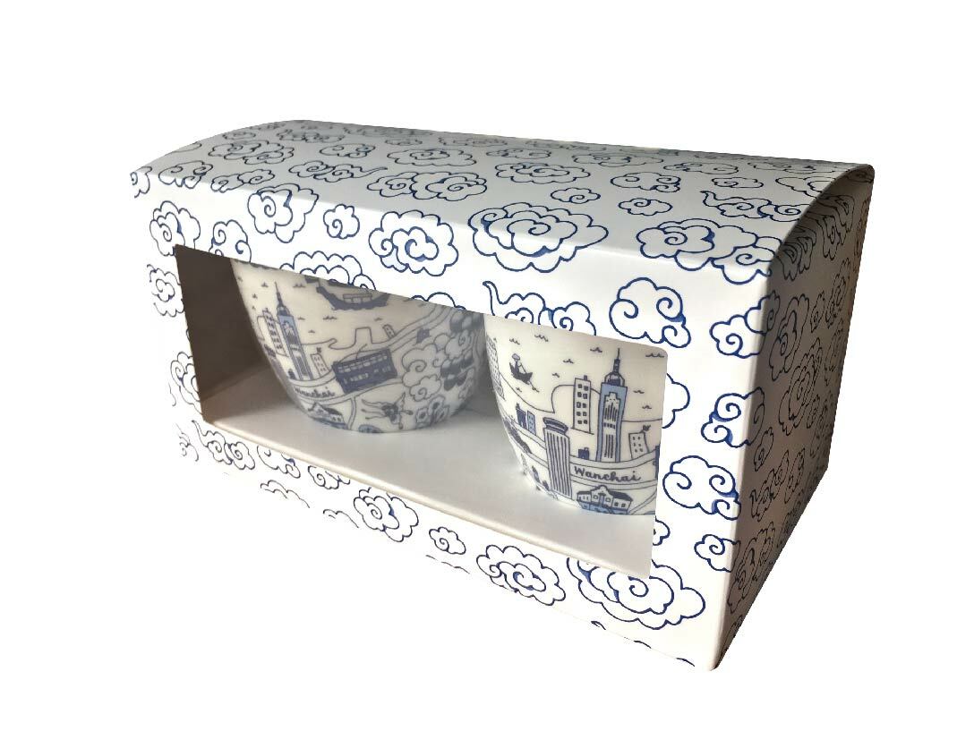 FAUX X MARIKO JESSE hong kong willow bone china collection - chinese tea cup set (set of 2 pcs)