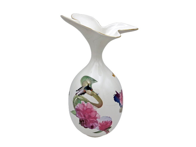 V25-3D藍鵲蝶舞橄欖瓶