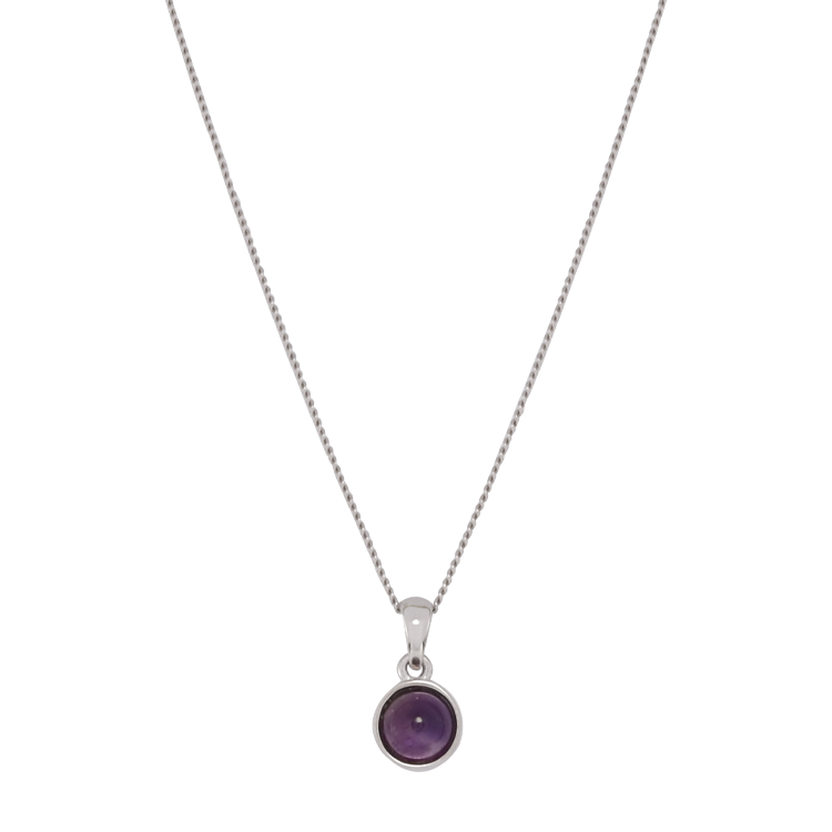 純銀項鍊，女士項鍊 紫水晶墜飾；愛情的守護石（2613紫水晶）