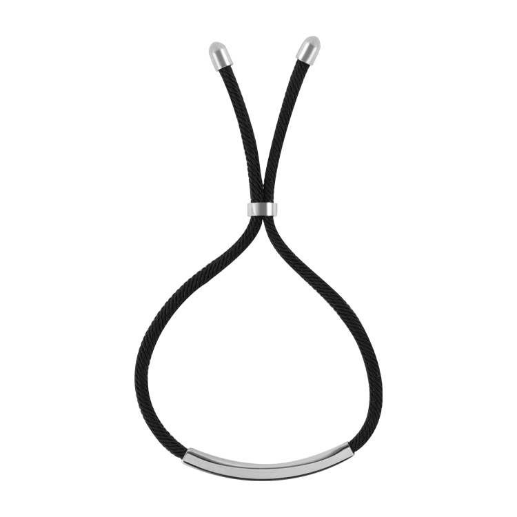 編織繩手鍊，情侶手鍊 亮面弧形方柱；純粹的愛情（2589男款）