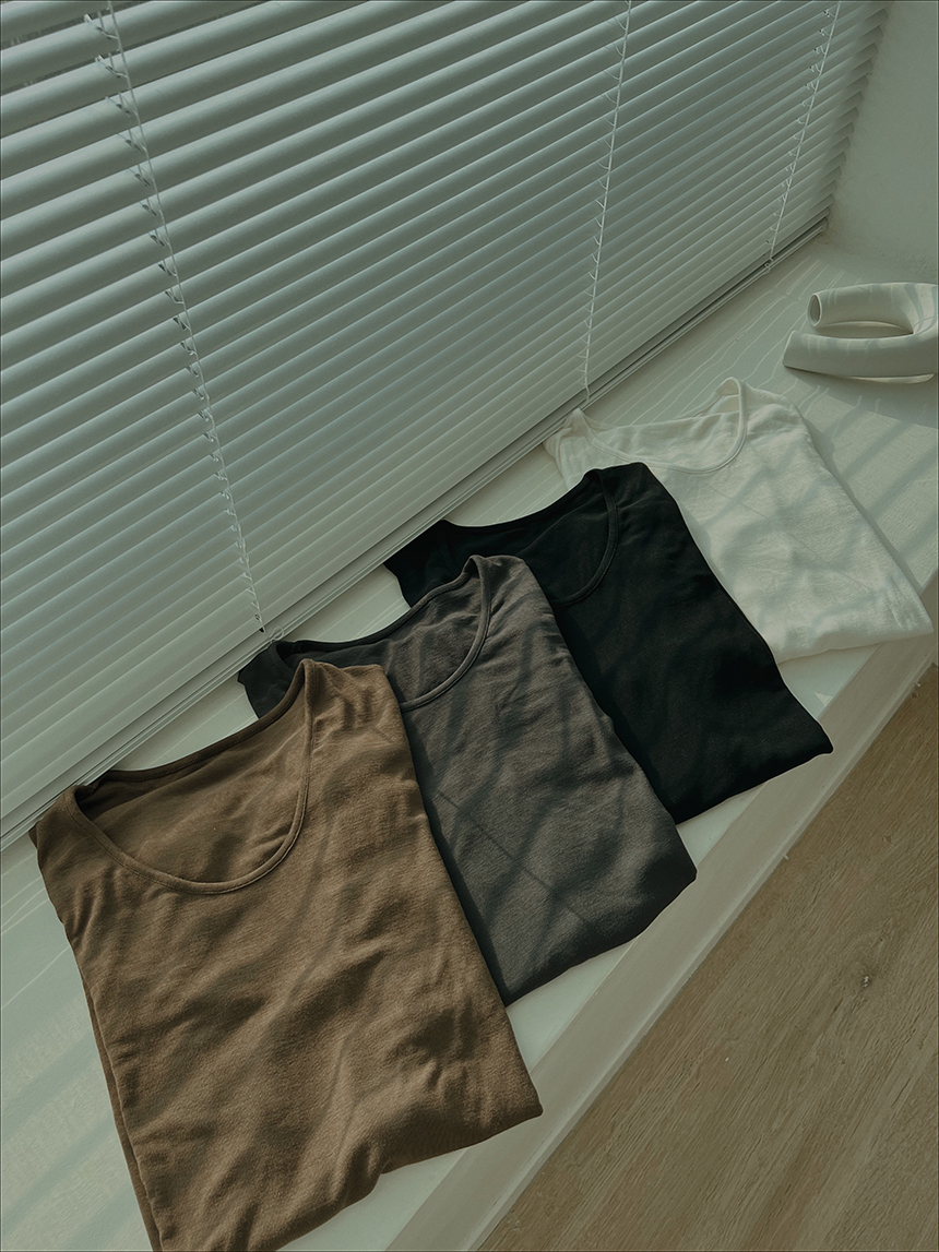 大U領似莫代爾上衣*4色